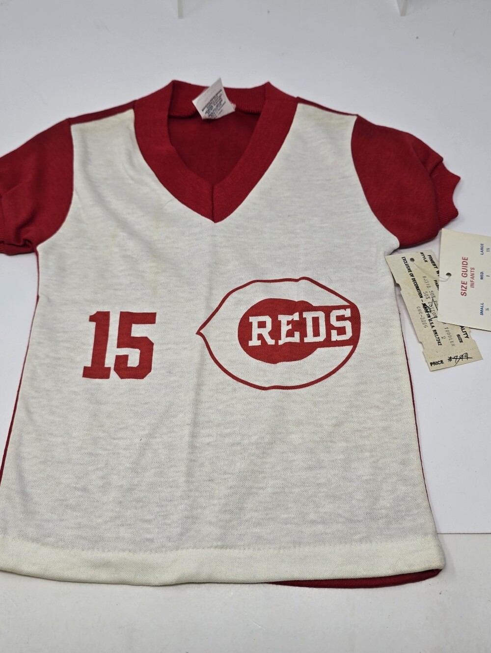 Vintage 80s Cincinnati Reds Toddler Size 2 Kids Tshirt #15